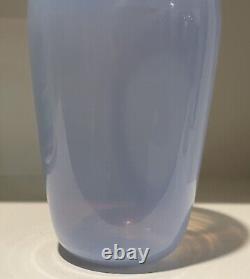 Stunning! 20's-30s Blue Opaline Glass Vase Opalescent Art Deco Bohemian