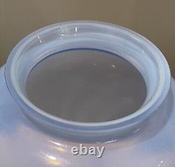 Stunning! 20's-30s Blue Opaline Glass Vase Opalescent Art Deco Bohemian