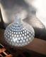 Stunning Hand-blown Art Glass White Opaline Swirl Spotted Tear Drop Vase
