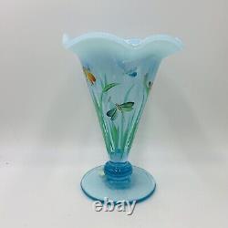 Sue K Fenton Art Glass Museum Collection 2003 Blue Opalescent Dragonflies