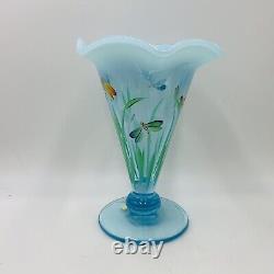 Sue K Fenton Art Glass Museum Collection 2003 Blue Opalescent Dragonflies