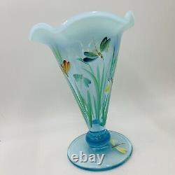 Sue K Fenton Art Glass Museum Collection 2003 Blue Opalescent Dragonflies