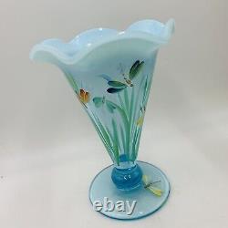 Sue K Fenton Art Glass Museum Collection 2003 Blue Opalescent Dragonflies