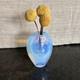 Sugahara Japan Art Glass Bud Vase Opalescent Blue 4h X 2.75w