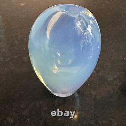 Sugahara Japan Art Glass Bud Vase Opalescent Blue 4H X 2.75W