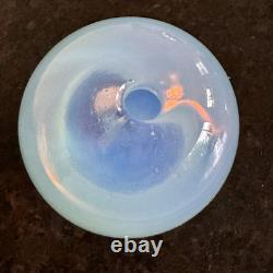 Sugahara Japan Art Glass Bud Vase Opalescent Blue 4H X 2.75W