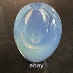 Sugahara Japan Art Glass Bud Vase Opalescent Blue 4H X 2.75W