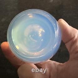 Sugahara Japan Art Glass Bud Vase Opalescent Blue 4H X 2.75W