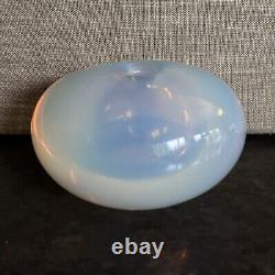 Sugahara Japan Art Glass Ovate Bud Vase Opalescent Blue 2.75H X 4.5L