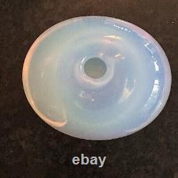 Sugahara Japan Art Glass Ovate Bud Vase Opalescent Blue 2.75H X 4.5L