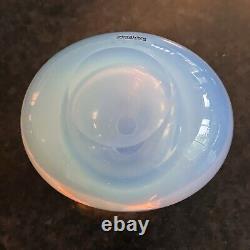 Sugahara Japan Art Glass Ovate Bud Vase Opalescent Blue 2.75H X 4.5L