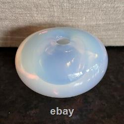 Sugahara Japan Art Glass Ovate Bud Vase Opalescent Blue 2.75H X 4.5L