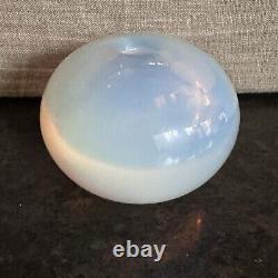 Sugahara Japan Art Glass Ovate Bud Vase Opalescent Blue 2.75H X 4.5L