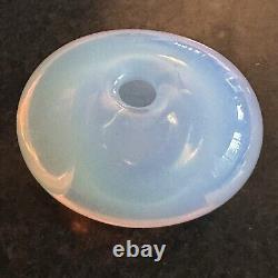 Sugahara Japan Art Glass Ovate Bud Vase Opalescent Blue 2.75H X 4.5L