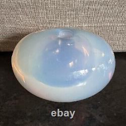 Sugahara Japan Art Glass Ovate Bud Vase Opalescent Blue 2.75H X 4.5L