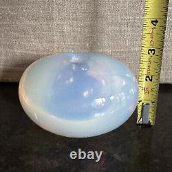 Sugahara Japan Art Glass Ovate Bud Vase Opalescent Blue 2.75H X 4.5L