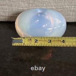 Sugahara Japan Art Glass Ovate Bud Vase Opalescent Blue 2.75H X 4.5L
