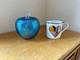 Superb John Ditchfield Large Apple Opalescent Blue Glass Paperweight