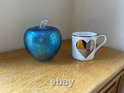 Superb John Ditchfield Large Apple Opalescent Blue Glass Paperweight