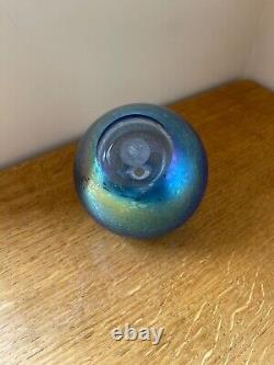 Superb John Ditchfield Large Apple Opalescent Blue Glass Paperweight