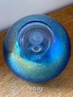 Superb John Ditchfield Large Apple Opalescent Blue Glass Paperweight