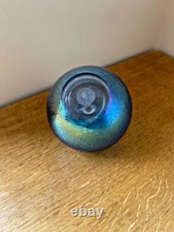 Superb John Ditchfield Large Apple Opalescent Blue Glass Paperweight