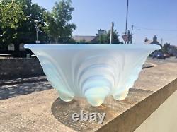 Superb Rare Art Deco Czech Samuel Reich Opalescent Glass Mussel Shell Fruit Bowl