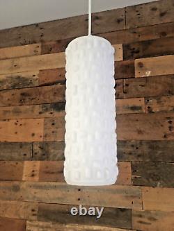 Superb Space Age Opaline Glass 70's Textured Op Art MID Century Lamp Light Shade