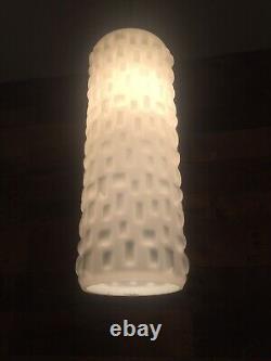 Superb Space Age Opaline Glass 70's Textured Op Art MID Century Lamp Light Shade