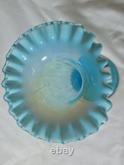 Tall English Blue Opaline Glass Vase, Circa Late 19th Century