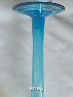 Tall English Blue Opaline Glass Vase, Circa Late 19th Century