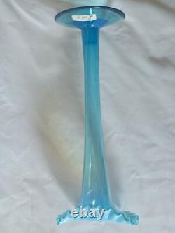Tall English Blue Opaline Glass Vase, Circa Late 19th Century