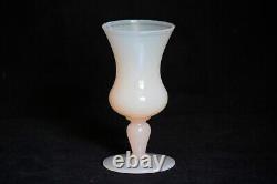 Tiny Vintage Italian Light Pink Opaline Vase Glass 13,5cm 5.3in