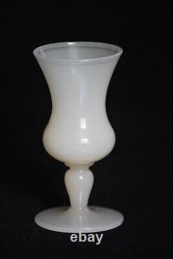 Tiny Vintage Italian Light Pink Opaline Vase Glass 13,5cm 5.3in