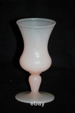 Tiny Vintage Italian Light Pink Opaline Vase Glass 13,5cm 5.3in