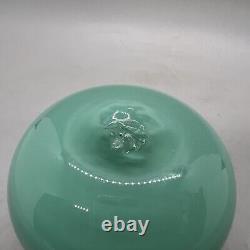 Turquiose Vase Hand Blown Studio Art Glass Opalescent 2.75wx2.25