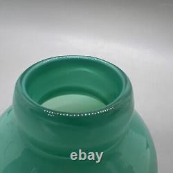 Turquiose Vase Hand Blown Studio Art Glass Opalescent 2.75wx2.25