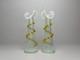 Unique Pair Of Victorian Opalescent Vases With Ruffled Rim Vases