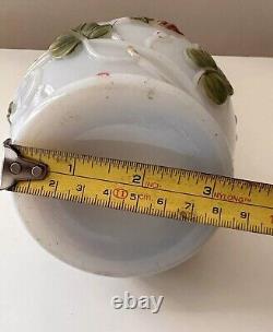 Unusual & very rare Baccarat Opaline Glass Floral Vase/bottle c1900