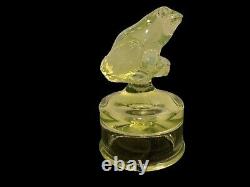 Uranium Vaseline Opalescent FENTON Frog on Font RARE