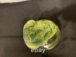 Uranium Vaseline Opalescent FENTON Frog on Font RARE