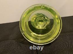 Uranium Vaseline Opalescent FENTON Frog on Font RARE