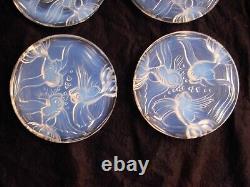VERLYS, FRENCH ART DECO OPALESCENT GLASS BOTTLE COASTER, FISH, SIGNED, 1930s YEARS