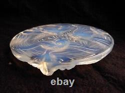 VERLYS, FRENCH ART DECO OPALESCENT GLASS BOTTLE COASTER, FISH, SIGNED, 1930s YEARS