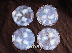 VERLYS, FRENCH ART DECO OPALESCENT GLASS BOTTLE COASTER, FISH, SIGNED, 1930s YEARS