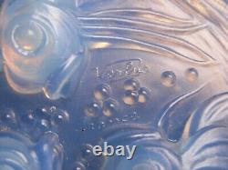 VERLYS, FRENCH ART DECO OPALESCENT GLASS BOTTLE COASTER, FISH, SIGNED, 1930s YEARS