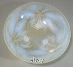 VINTAGE/ANTIQUE FRENCH 9.5 OPALESCENT GLASS CHERRY BOWL SIGNED G VALLON 1930's