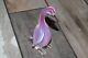 Vintage Archimede Seguso Alabastro Pink Opalescent Art Glass Duck 6.5 Inch