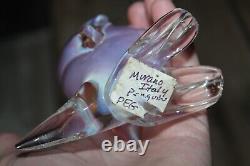 VINTAGE ARCHIMEDE SEGUSO Alabastro Pink Opalescent Art Glass Duck 6.5 INCH