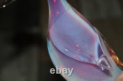 VINTAGE ARCHIMEDE SEGUSO Alabastro Pink Opalescent Art Glass Duck 6.5 INCH